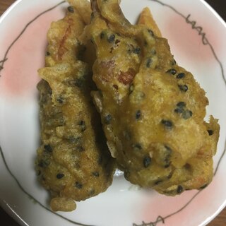 ちくわ 黒ごまカレー 天